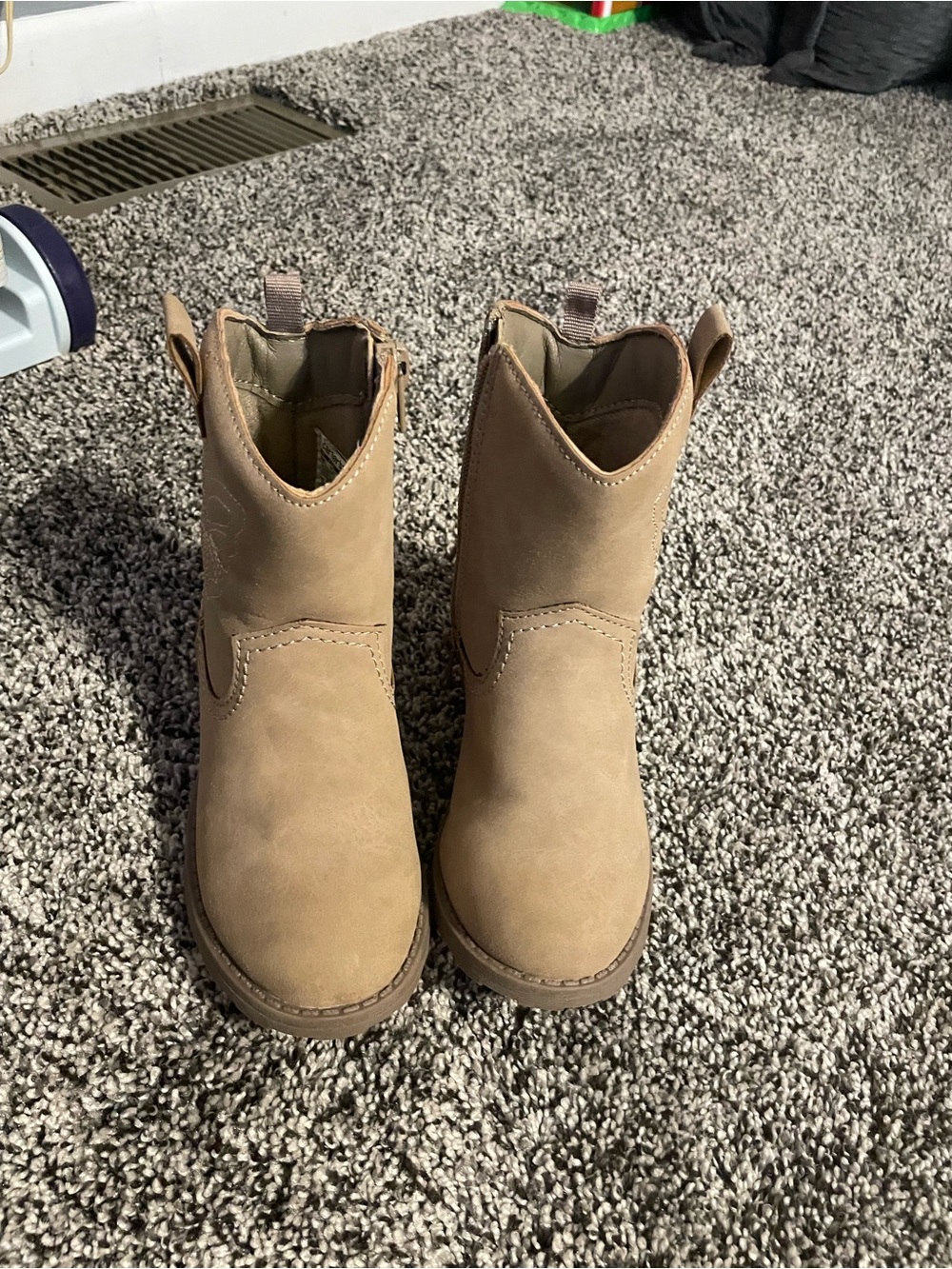 Kids Tan Western Pull-On Boots